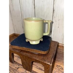 Vintage Frankoma Pottery 1C Small Footed Coffee Mug Prairie Green Glaze
